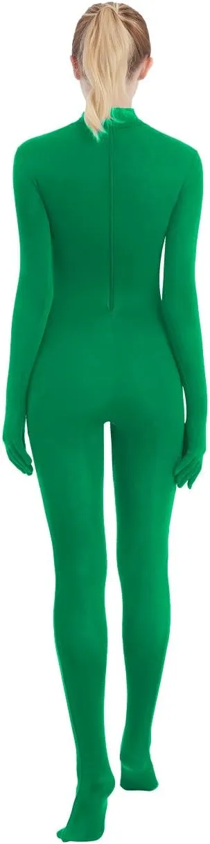 SUPRNOWA Full Body Unitard Turtleneck Spandex Footed/Footless Long Sleeve Unisex