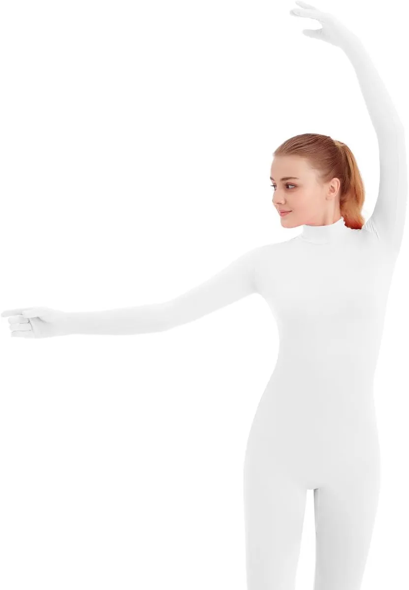 SUPRNOWA Full Body Unitard Turtleneck Spandex Footed/Footless Long Sleeve Unisex