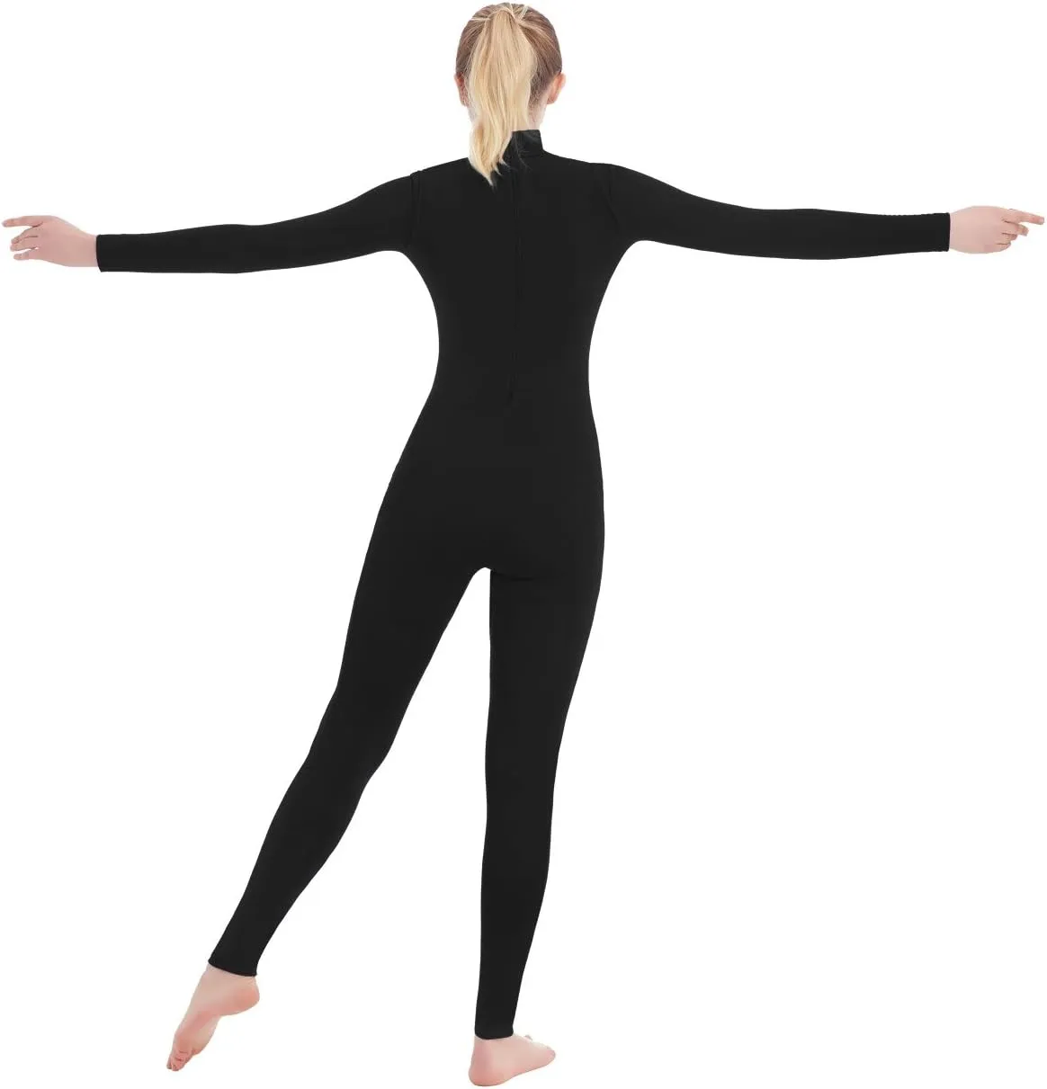SUPRNOWA Full Body Unitard Turtleneck Spandex Footed/Footless Long Sleeve Unisex