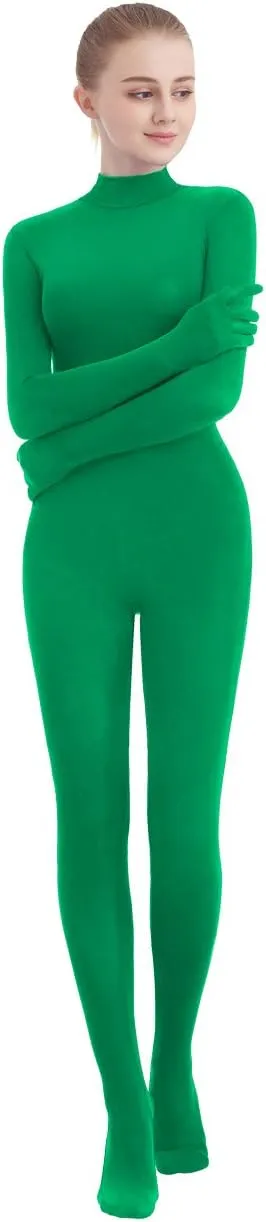 SUPRNOWA Full Body Unitard Turtleneck Spandex Footed/Footless Long Sleeve Unisex