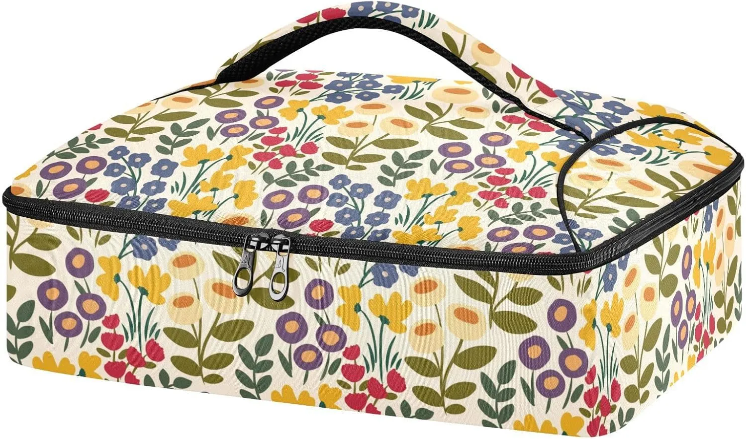 susiyo Flowering Shrubs Insulated Casserole Carrier for Hot or Cold Food Casserole Dish Carrier Bag Insulated Lasagna Holder Tote for Potluck Parties Cookouts Picnic Beach