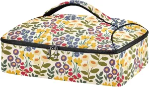 susiyo Flowering Shrubs Insulated Casserole Carrier for Hot or Cold Food Casserole Dish Carrier Bag Insulated Lasagna Holder Tote for Potluck Parties Cookouts Picnic Beach