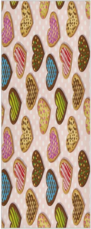 Sweet Cookies Heart Shaped Yoga Towel,Hot Yoga Mat Towel with Grip Dots Sweat Absorbent Non-Slip for Hot Yoga, 24" x72",Soft Yoga Blankets with Travel Bag,Pilates and Workout