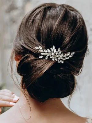 SWEETV Rhinestone Bride Wedding Hair clip Silver Crystal Bridal Hair comb Sparkly Hair Piece Gem Hair Accessories for Women/Girls & Brides/Bridesmaids