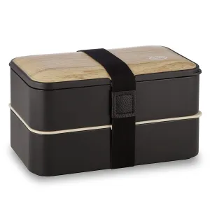 Tabkoe Bento Lunch Box Stackable Meal Prep Food Storage Containers Set, Reusable, Microwavable, Freezer-Safe, Dishwasher-Safe, Insulated 2-Tier Snack Boxes with Leak-Proof Lids & Cutlery, with DIVIDER