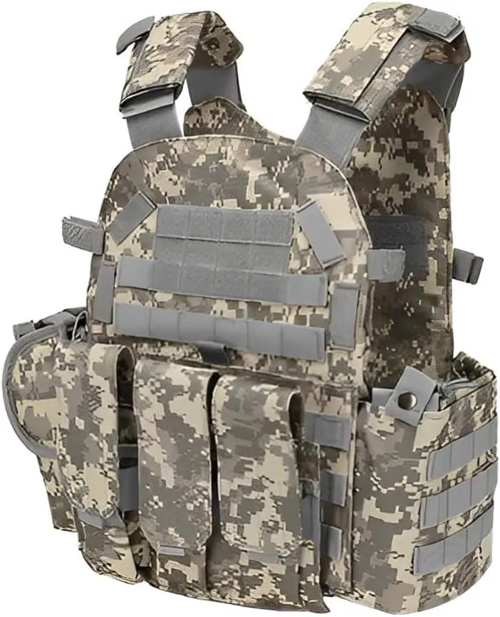 Tactical Vest for Airsoft & Paintball - Adjustable Weighted Vest for Hike Hunting, MOLLE Combat System, Chaleco Táctico