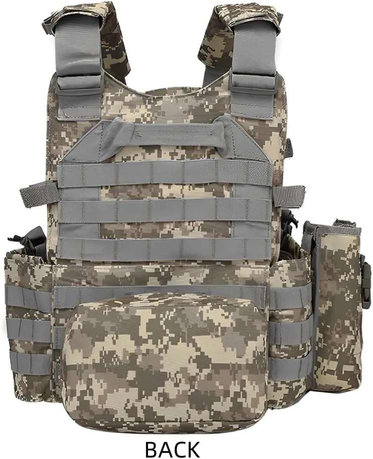 Tactical Vest for Airsoft & Paintball - Adjustable Weighted Vest for Hike Hunting, MOLLE Combat System, Chaleco Táctico