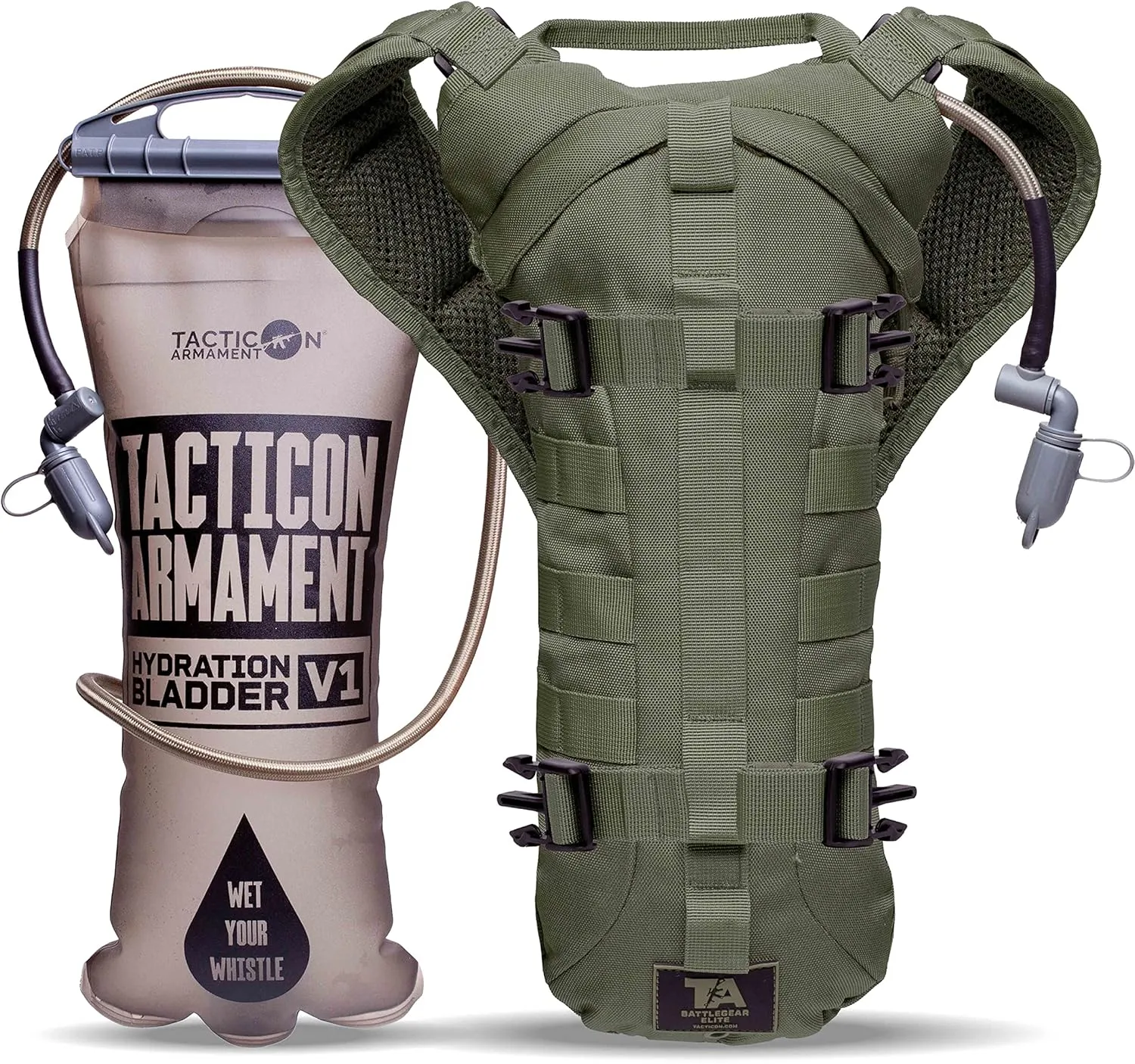 TACTICON Hydropack Elite | Tactical Bare Body Hydration Pack | Combat Veteran Owned Company | All Day Water Source | Hiking & Outdoor Bag | 3L Pocket