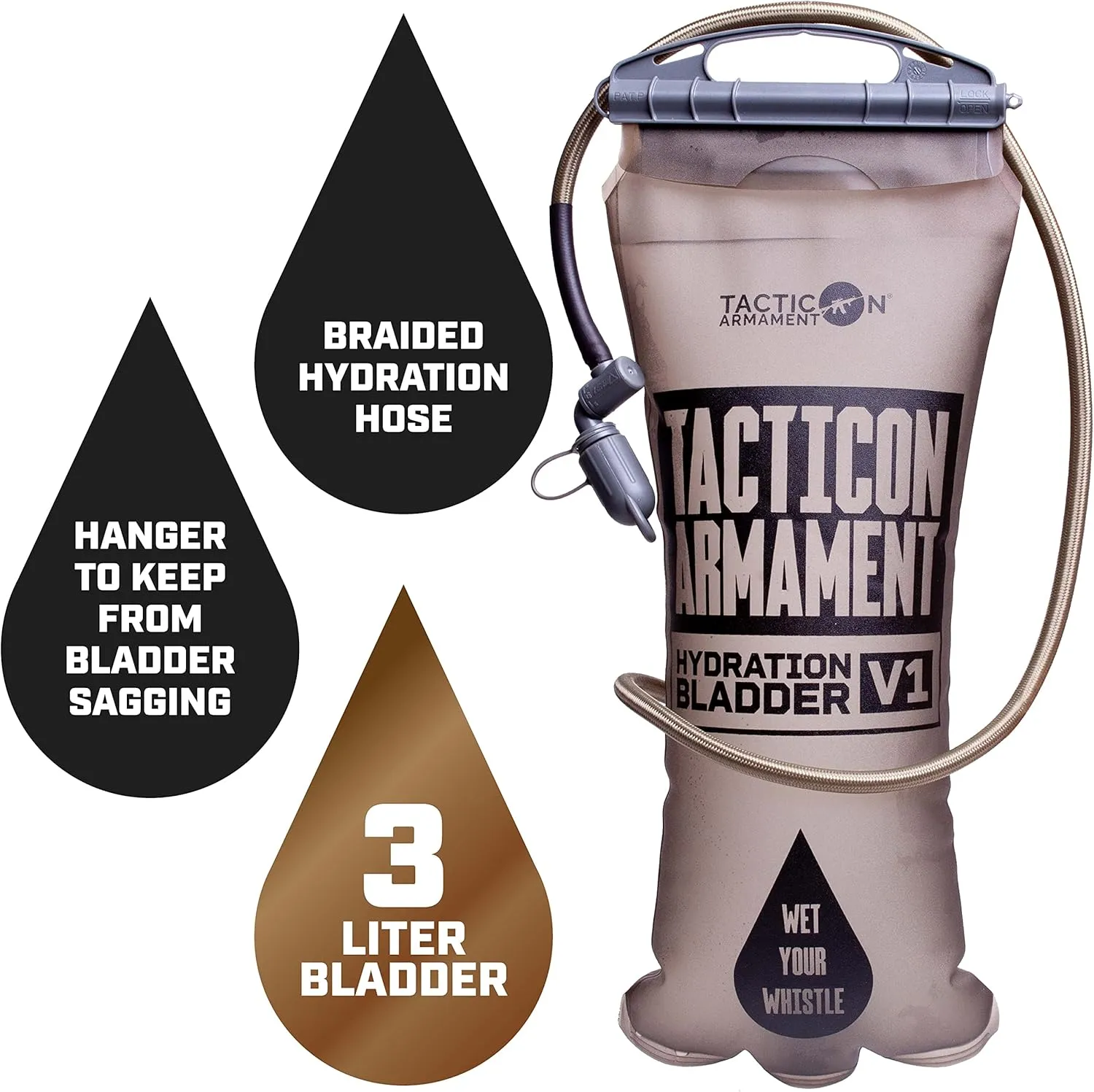 TACTICON Hydropack Elite | Tactical Bare Body Hydration Pack | Combat Veteran Owned Company | All Day Water Source | Hiking & Outdoor Bag | 3L Pocket