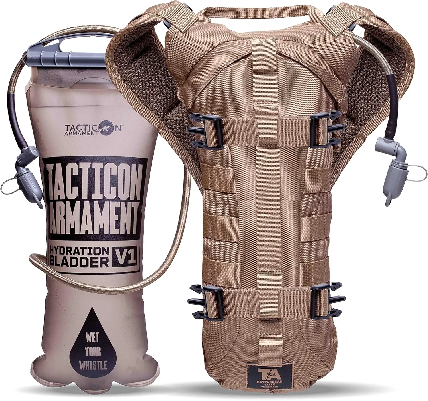 TACTICON Hydropack Elite | Tactical Bare Body Hydration Pack | Combat Veteran Owned Company | All Day Water Source | Hiking & Outdoor Bag | 3L Pocket