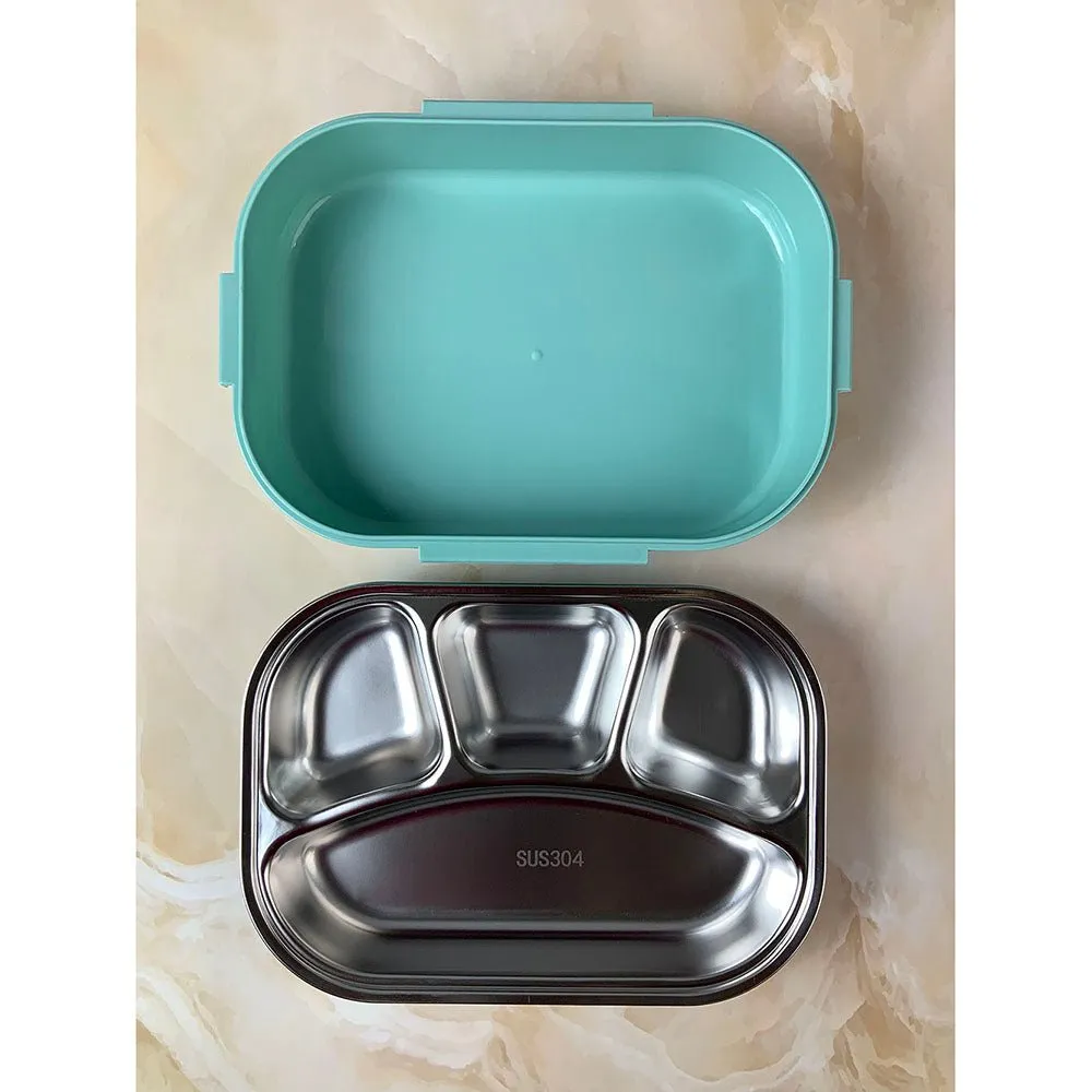 Teal Icecream Drip Big Size Stainless Steel Lunch Box, 1300ml