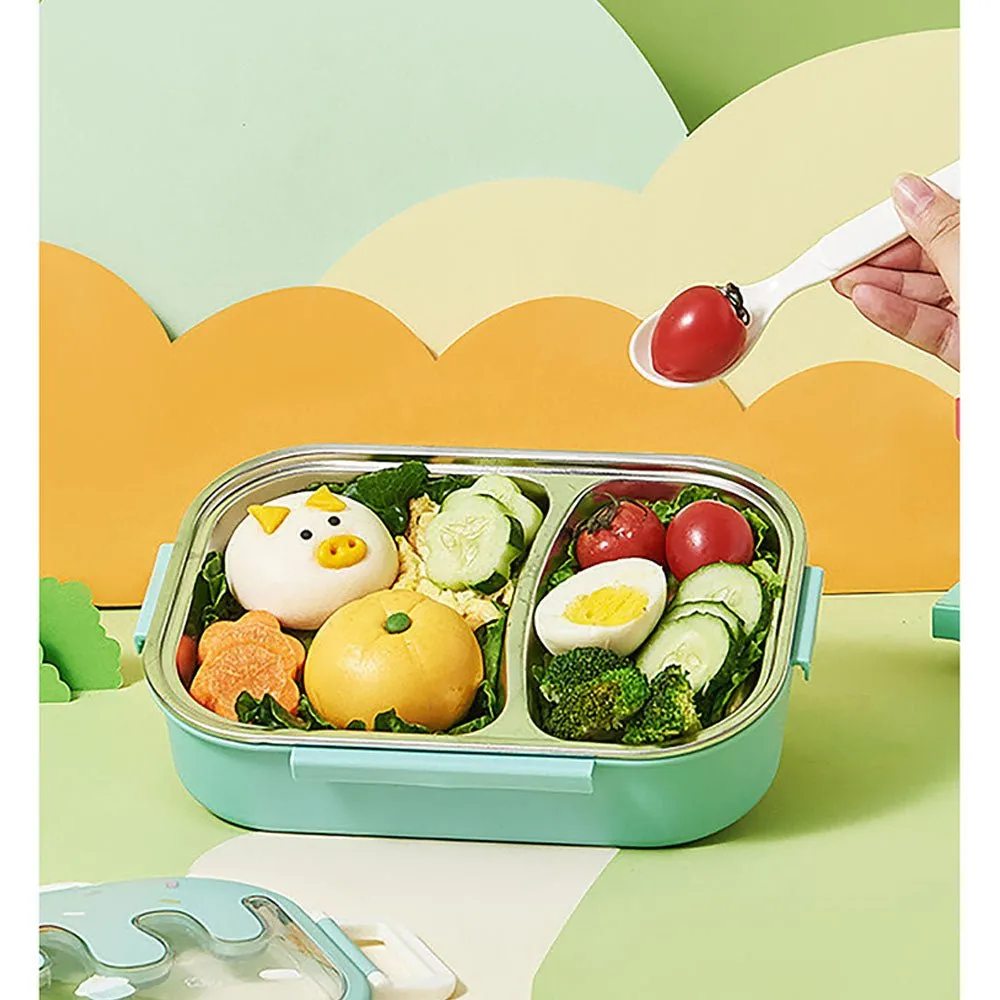Teal Icecream Drip Big Size Stainless Steel Lunch Box, 1300ml