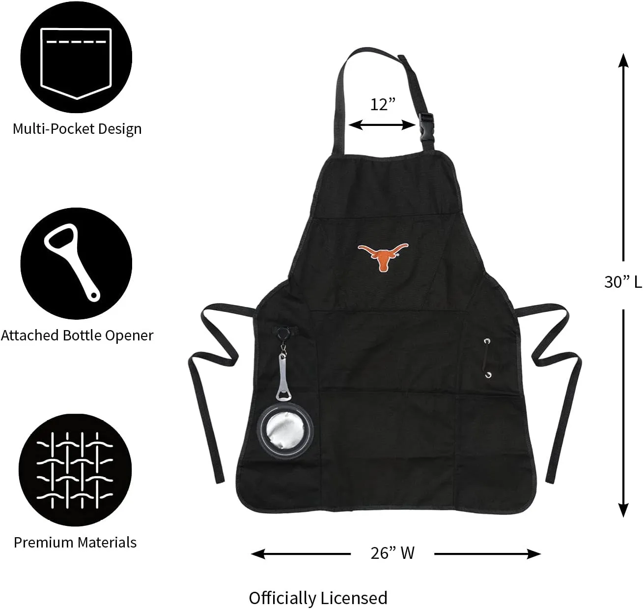 Team Sports America University of Michigan Grilling Apron | Bottle Opener and Insulated Beverage Holder | Adjustable Straps