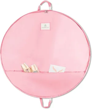 Teen Girl & Adult Tutu Garment Bag - 40 inch Pancake Tutu Bag, Dance Bag, Inner Straps, 3 in Gusset, Pockets, for Costume Skirt Travel, Storage, Ballerinas, Competitive Dancers, Cotton Candy
