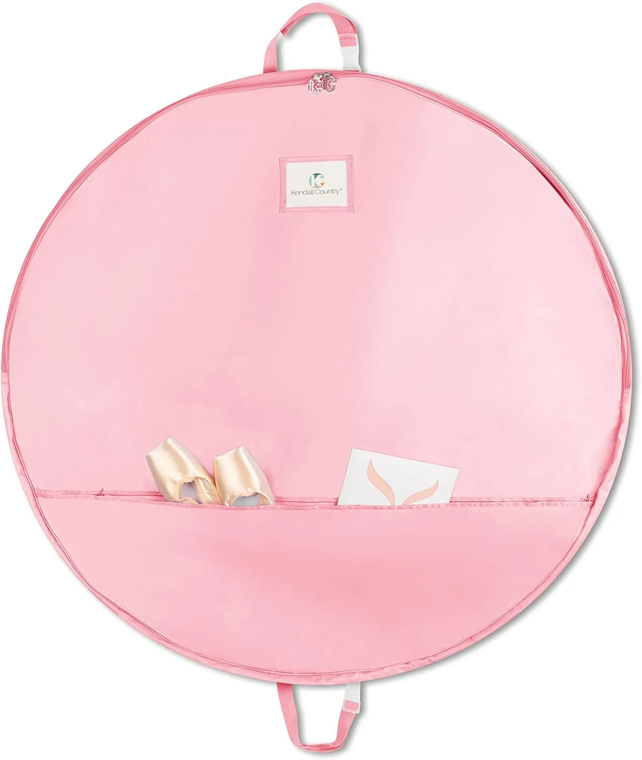 Teen Girl & Adult Tutu Garment Bag - 40 inch Pancake Tutu Bag, Dance Bag, Inner Straps, 3 in Gusset, Pockets, for Costume Skirt Travel, Storage, Ballerinas, Competitive Dancers, Cotton Candy