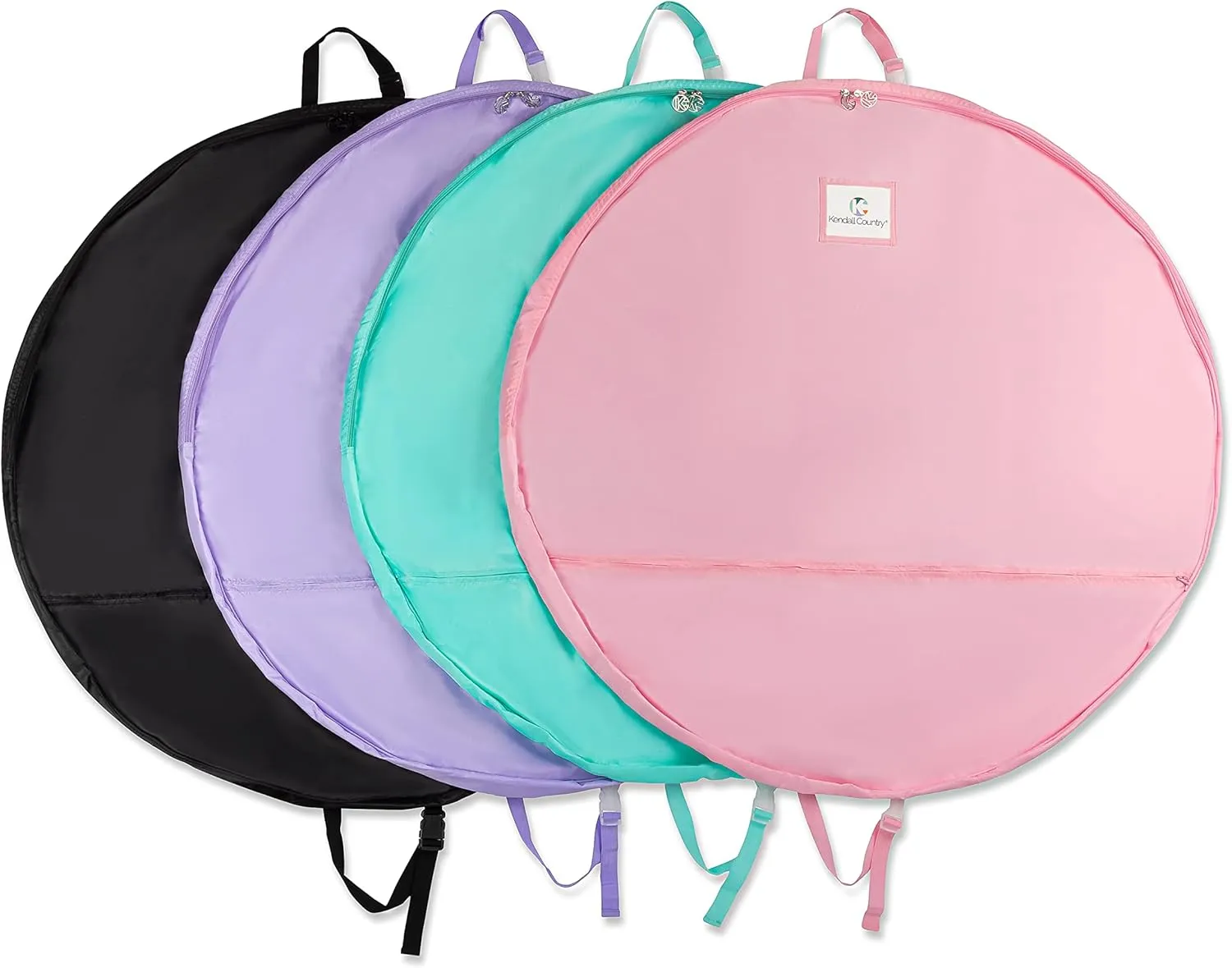 Teen Girl & Adult Tutu Garment Bag - 40 inch Pancake Tutu Bag, Dance Bag, Inner Straps, 3 in Gusset, Pockets, for Costume Skirt Travel, Storage, Ballerinas, Competitive Dancers, Raven Black