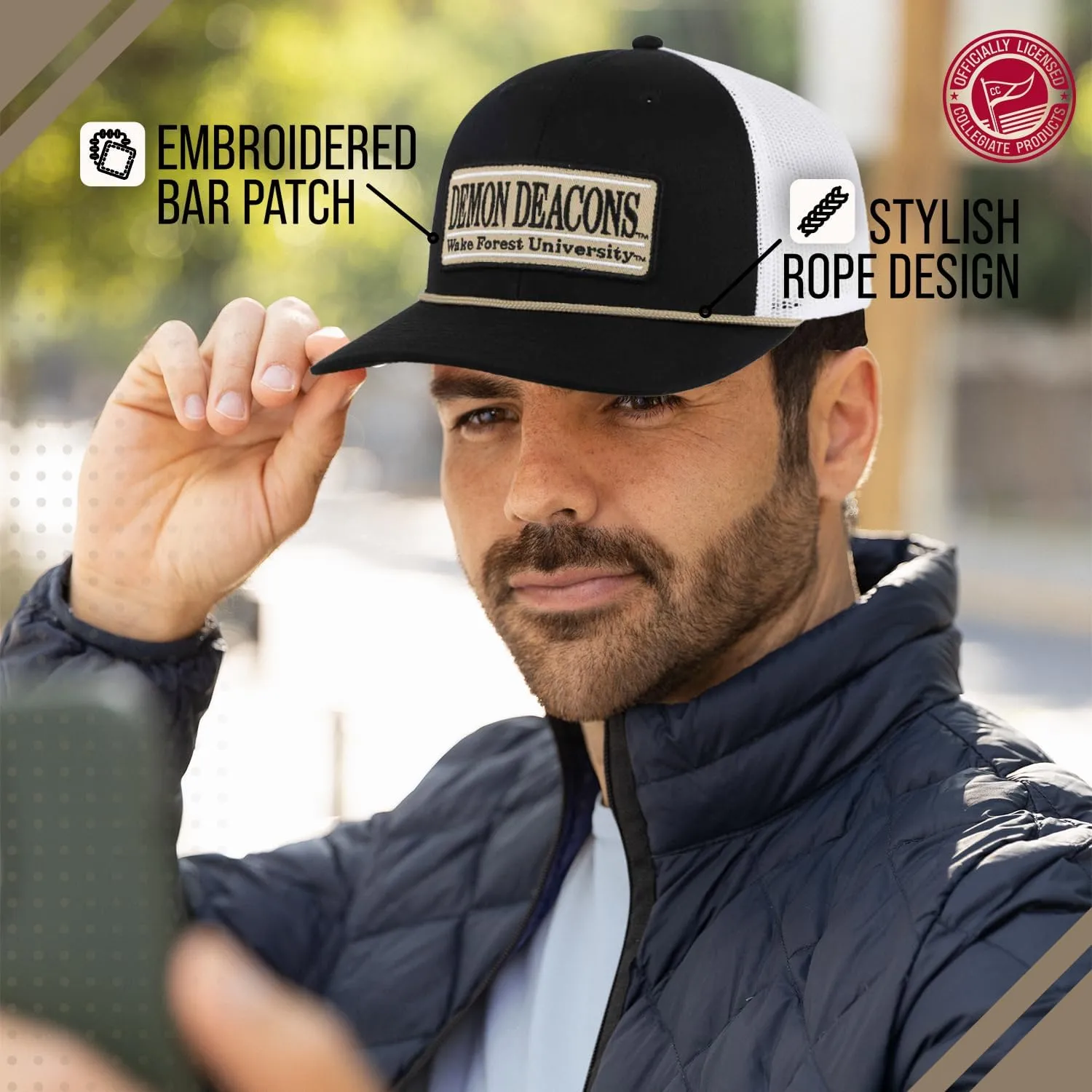 The Game NCAA Adult Elite Everyday Adjustable Mesh Trucker Hat, Mesh Snapback Performance Sweatband & Unisex Fit