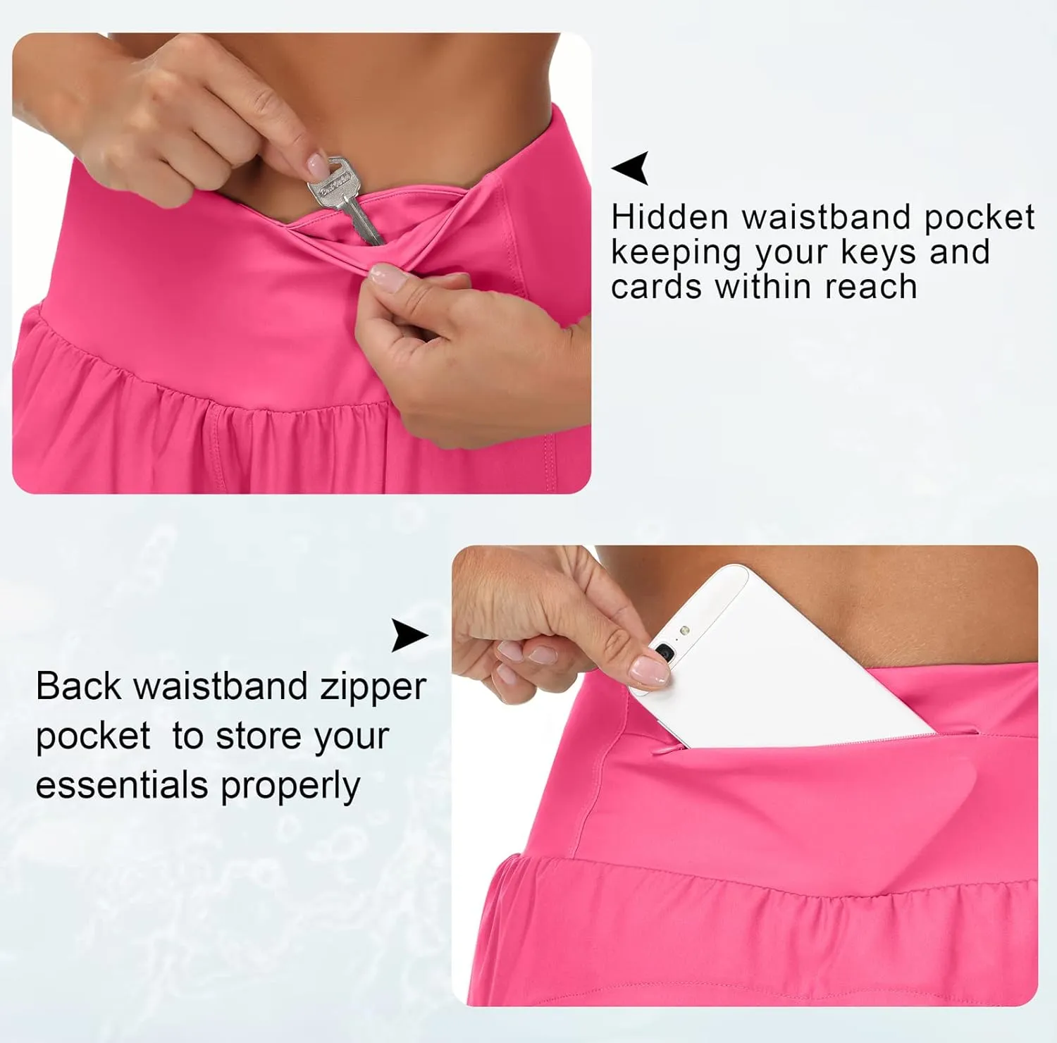 THE GYM PEOPLE Womens High Waisted Running Shorts Quick Dry Athletic Workout Shorts with Mesh Liner Zipper Pockets
