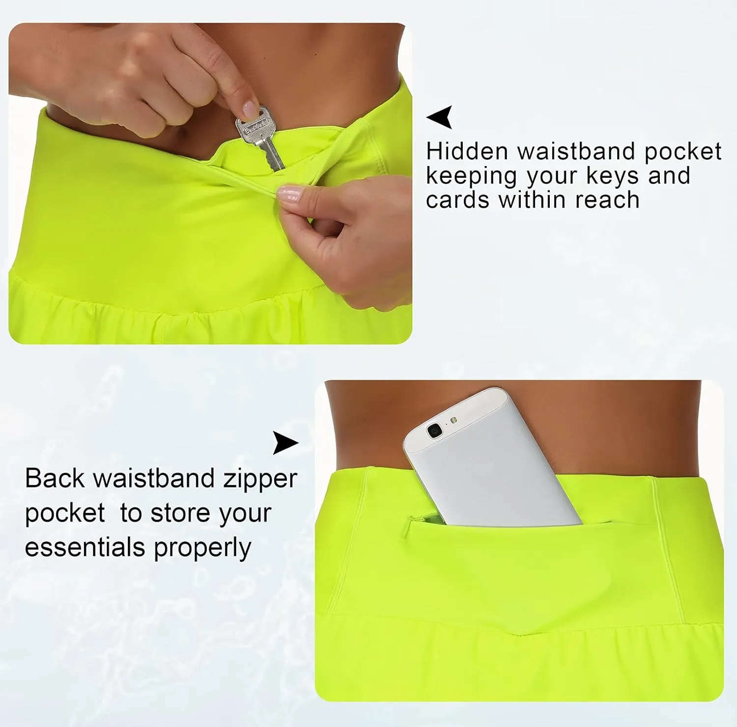 THE GYM PEOPLE Womens High Waisted Running Shorts Quick Dry Athletic Workout Shorts with Mesh Liner Zipper Pockets