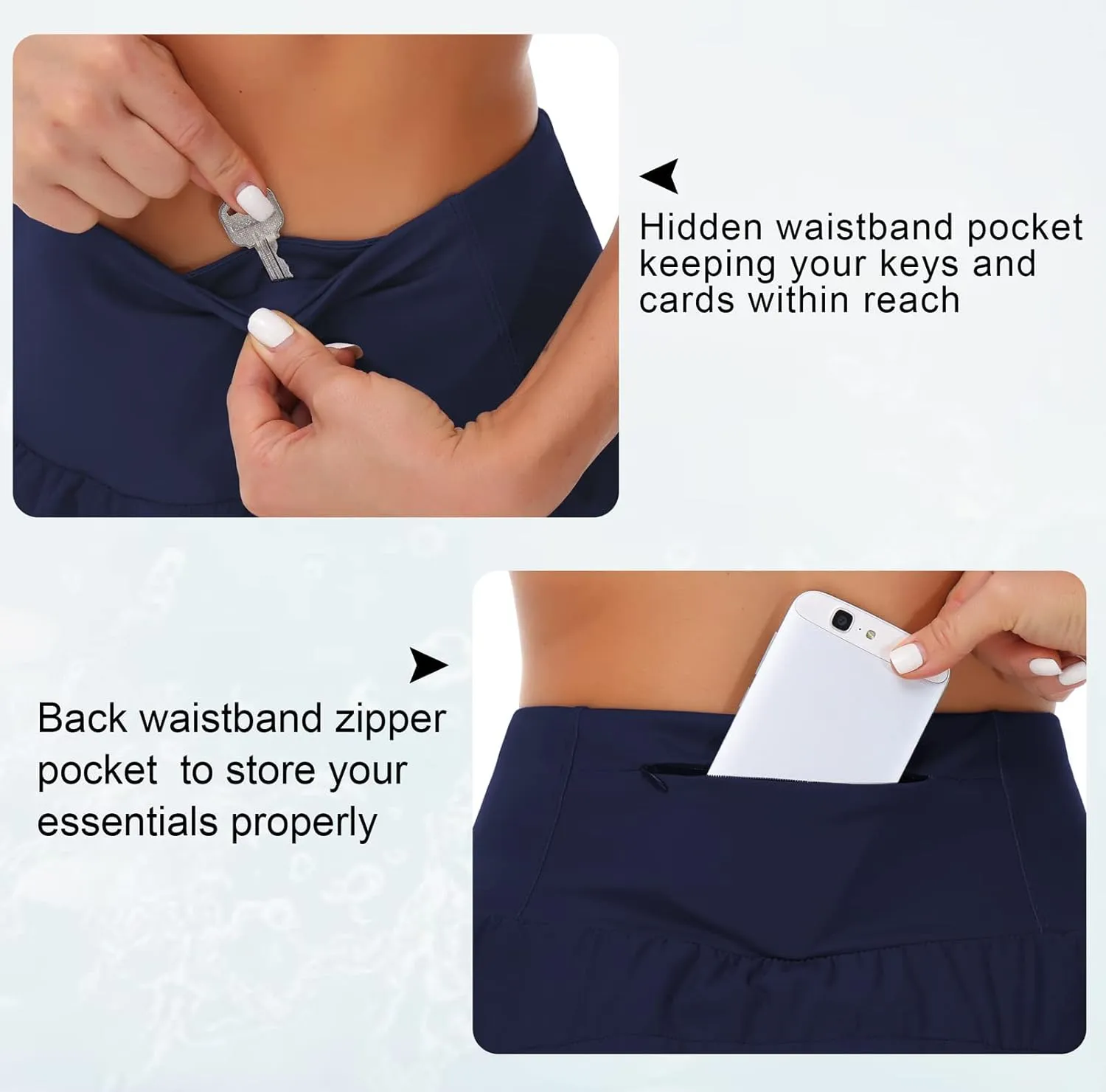 THE GYM PEOPLE Womens High Waisted Running Shorts Quick Dry Athletic Workout Shorts with Mesh Liner Zipper Pockets