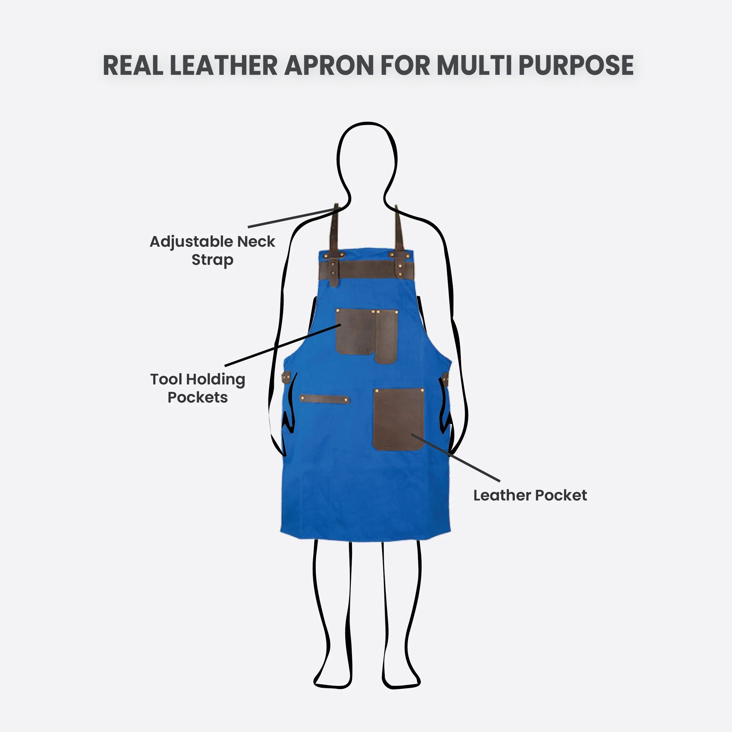 The Lancashire Royal Blue Canvas Apron
