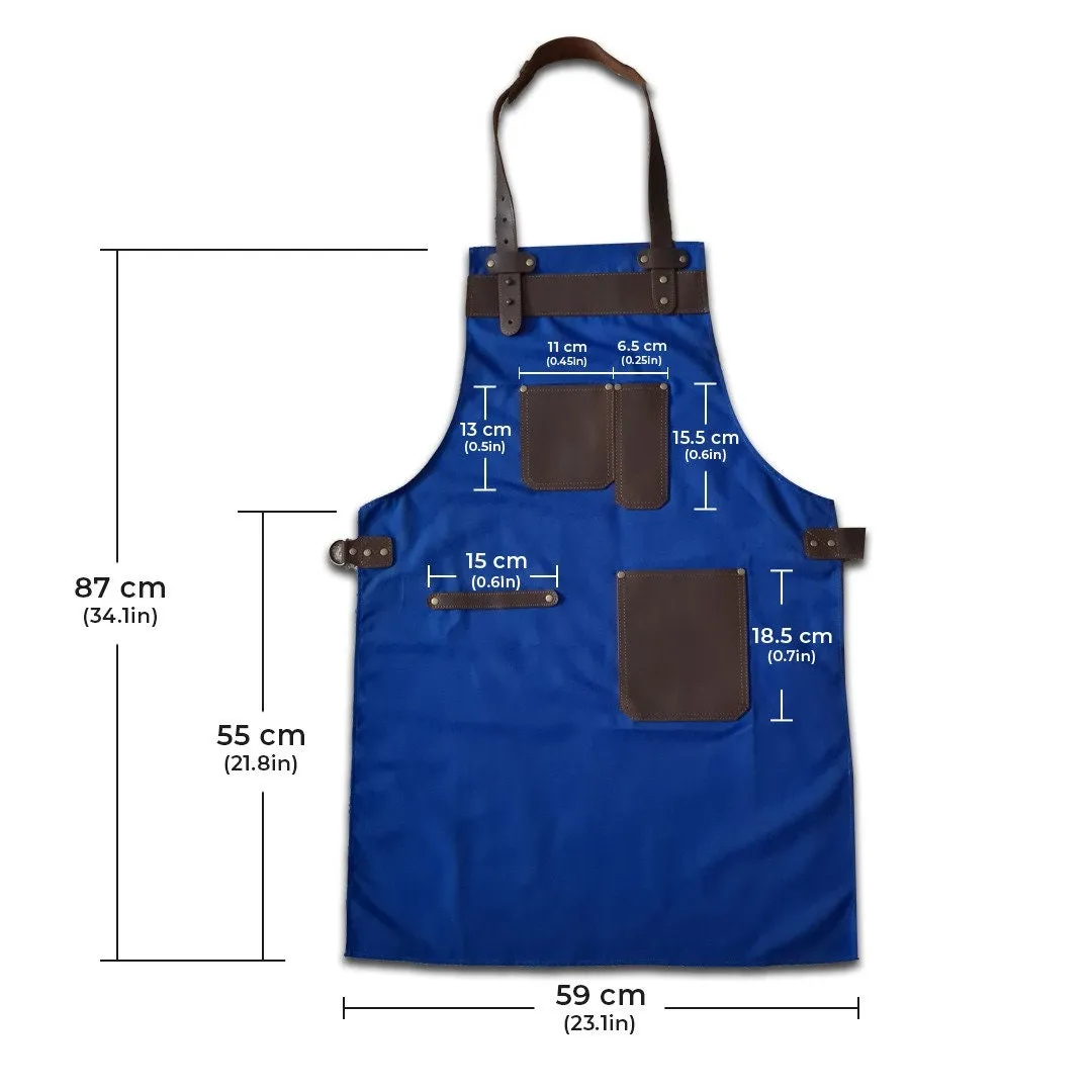 The Lancashire Royal Blue Canvas Apron