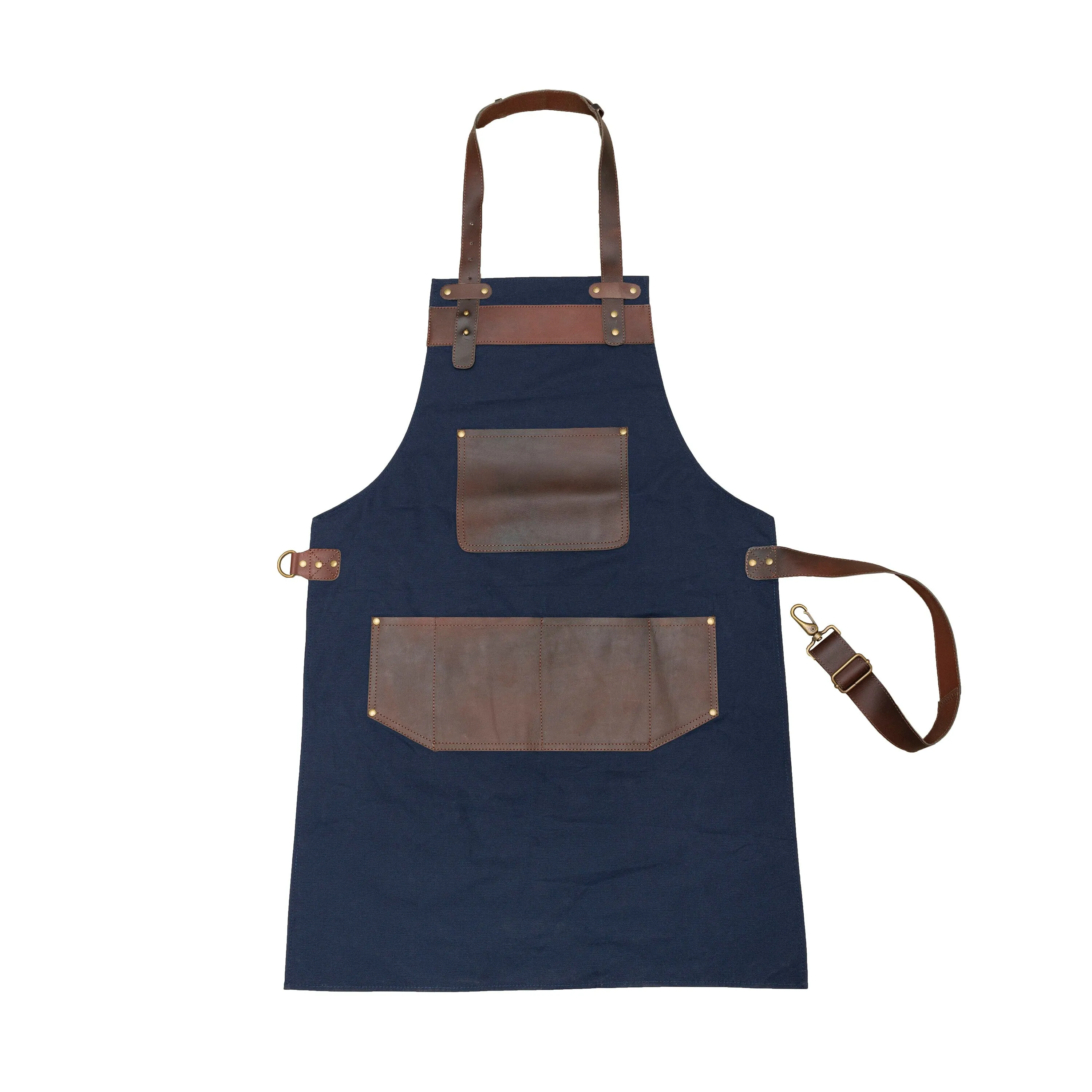 The Rutland Leather Brown Canvas Apron