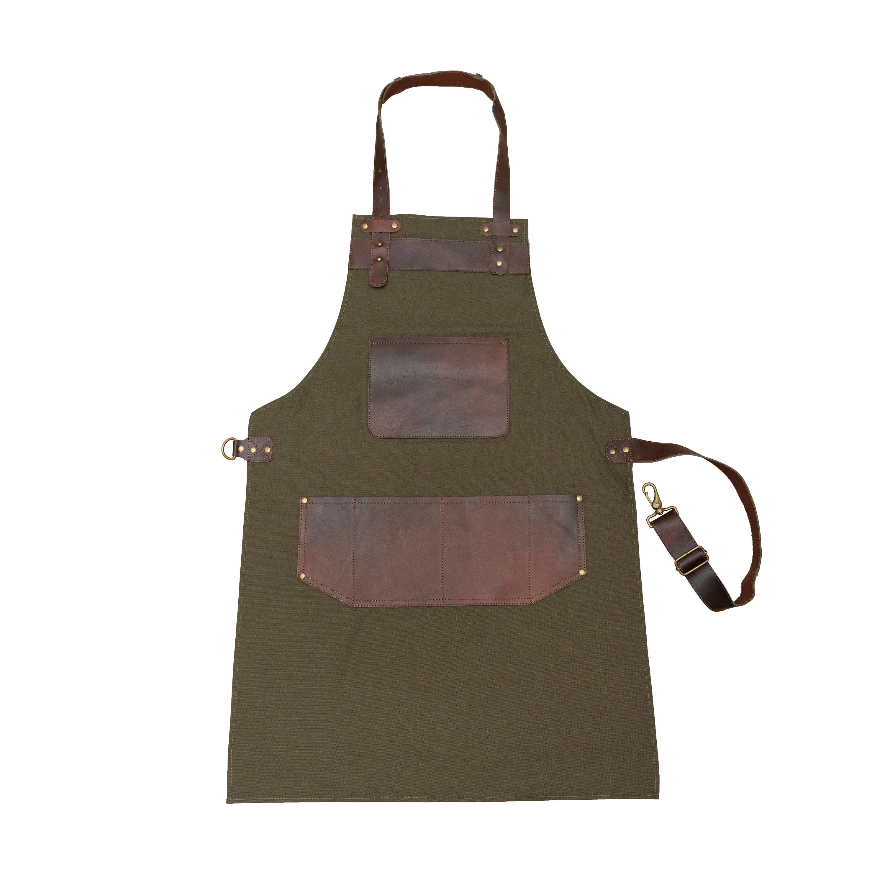 The Rutland Leather Brown Canvas Apron