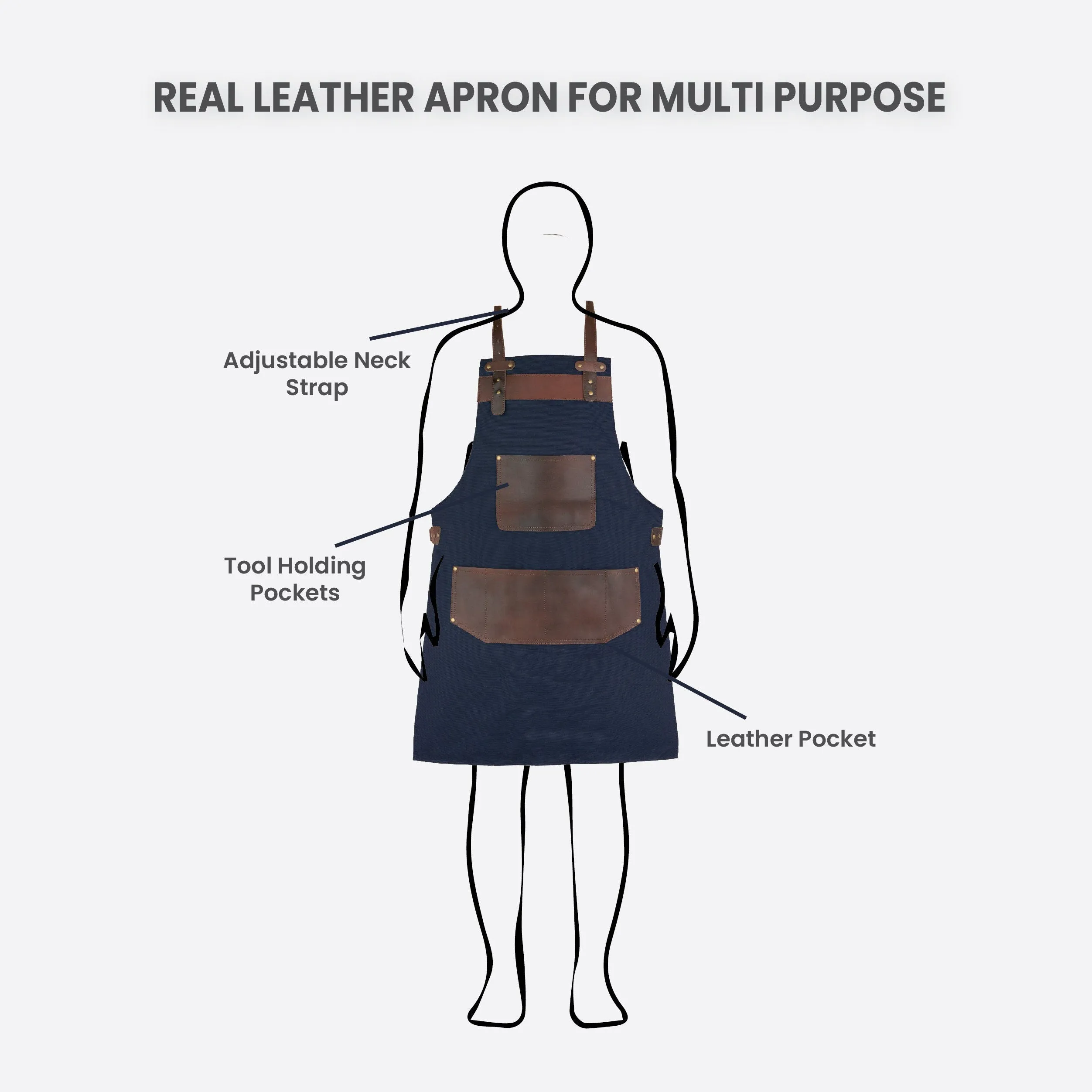 The Rutland Leather Brown Canvas Apron