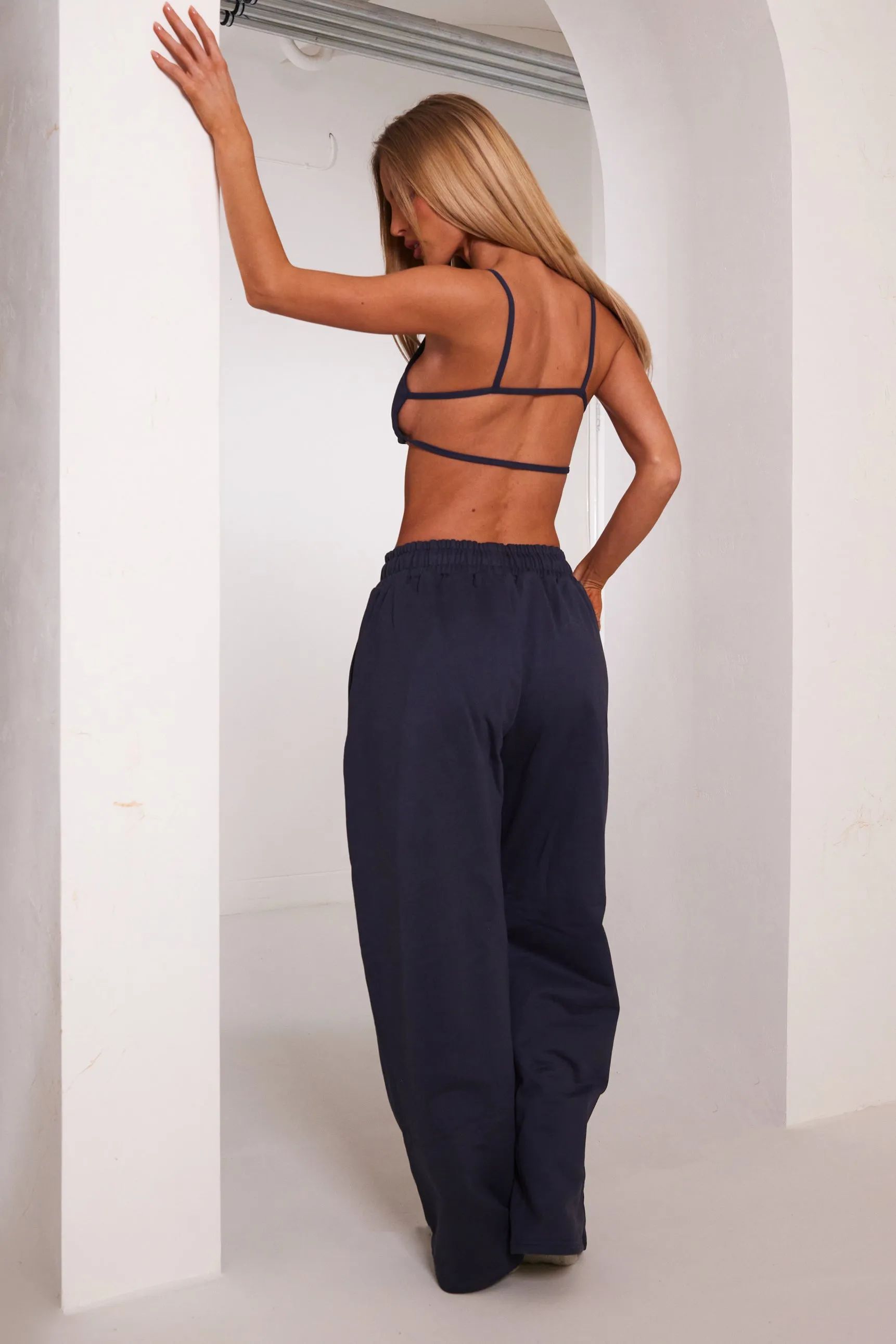 The Wide Leg Joggers in Navy