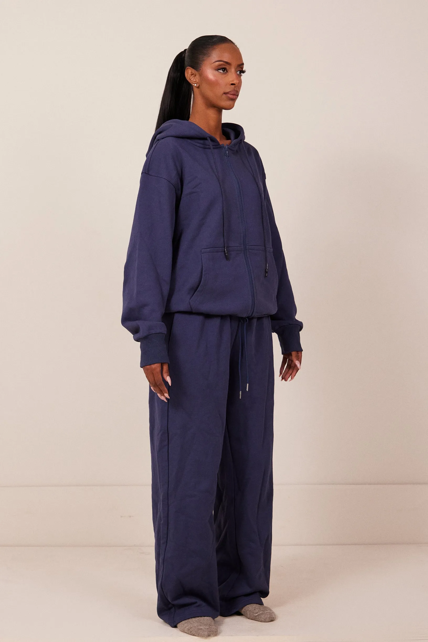 The Wide Leg Joggers in Navy