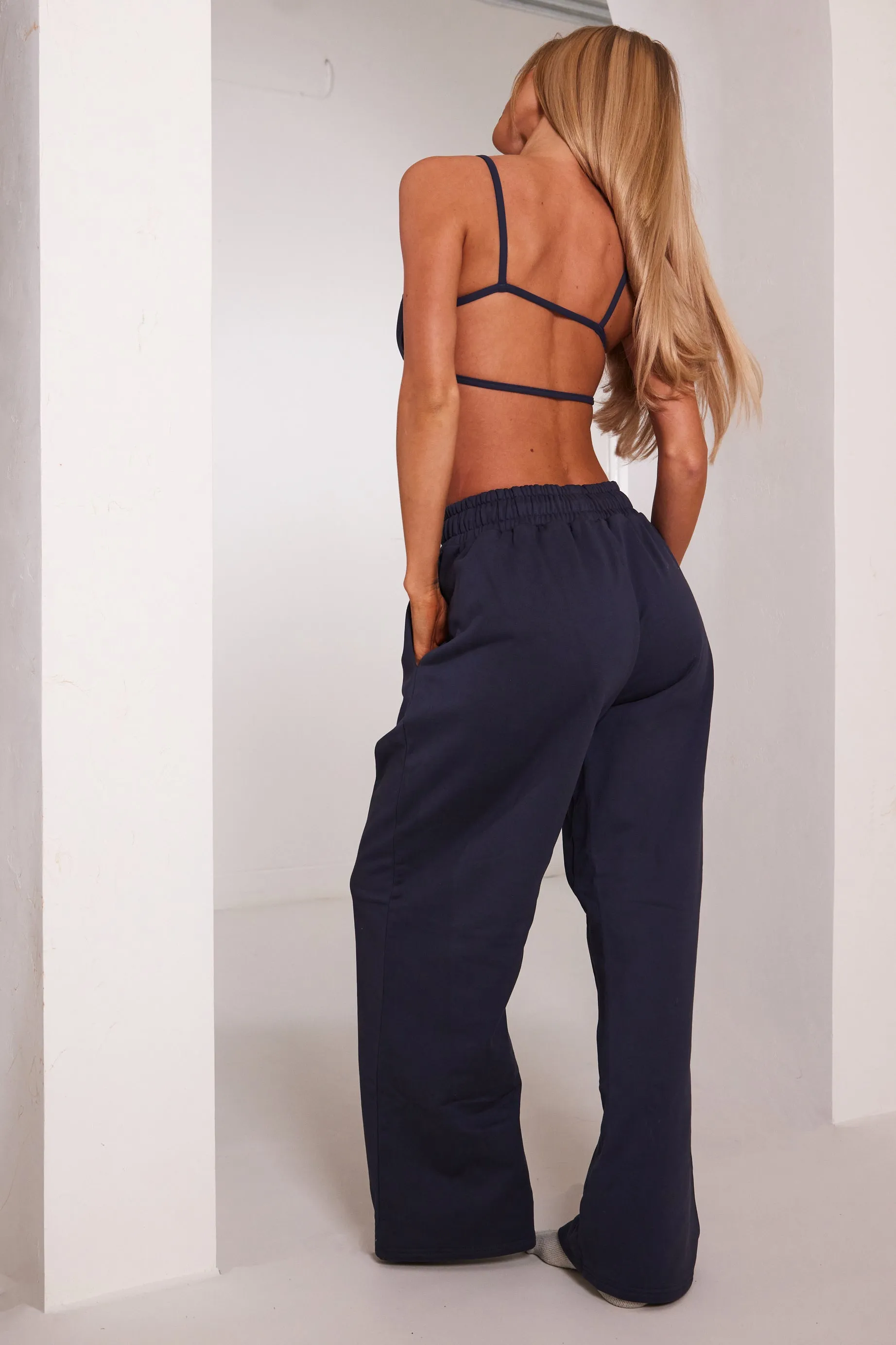 The Wide Leg Joggers in Navy