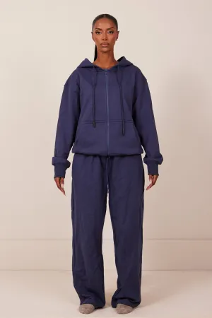 The Wide Leg Joggers in Navy