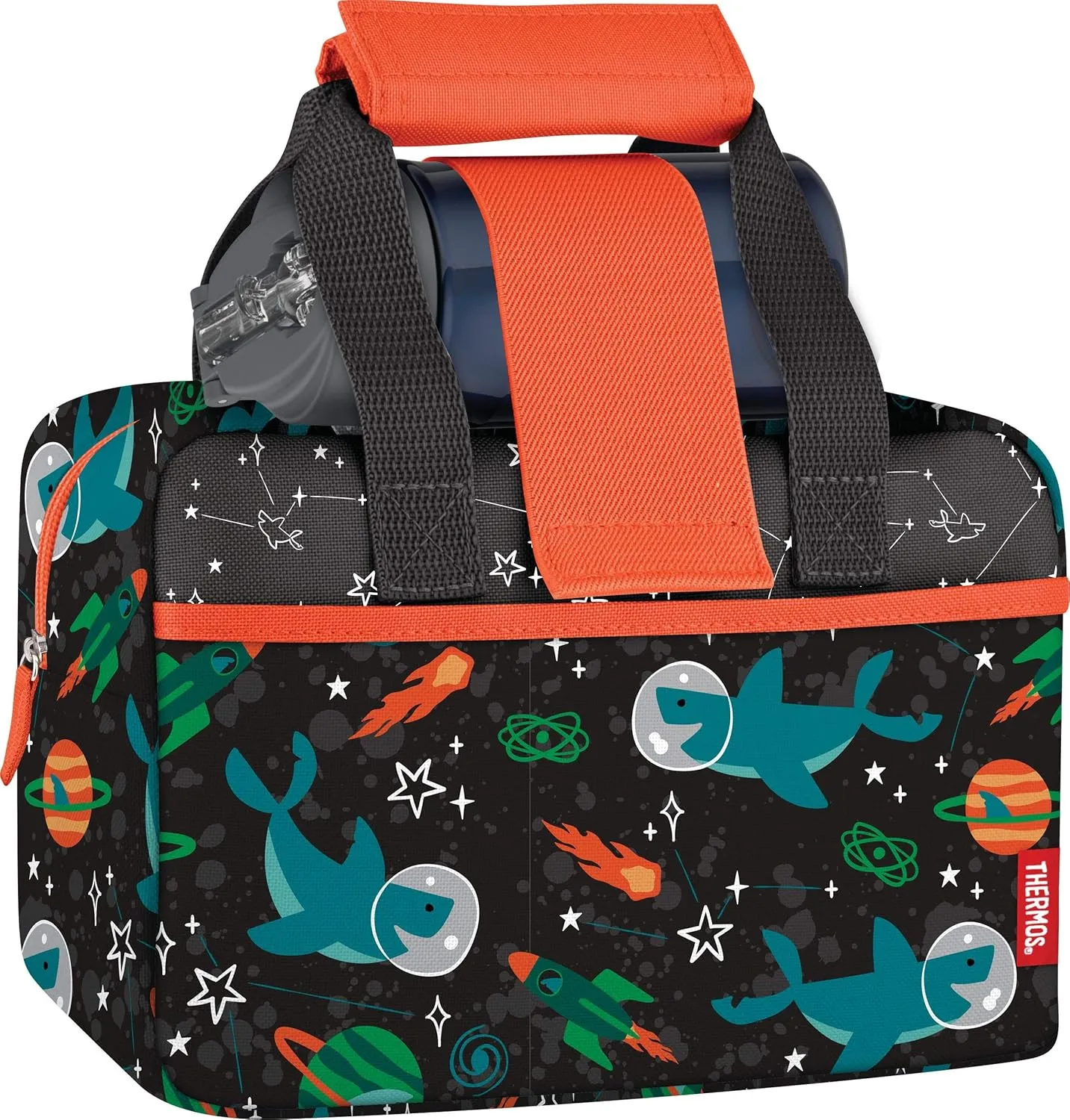 Thermos Funtainer Set, Space Party Bottle & Lunch Duffle Combo, 9.25 x 5 x 6.2, Model: N420060006