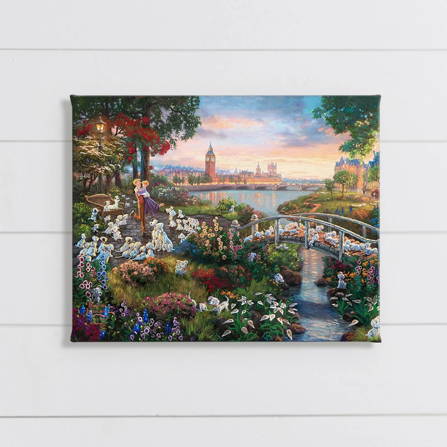 Thomas Kinkade Disney 101 Dalmatians 8" x 10" Gallery Wrapped Canvas Art | Room Wall Art | Certificate of Authenticity Included