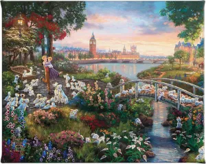 Thomas Kinkade Disney 101 Dalmatians 8" x 10" Gallery Wrapped Canvas Art | Room Wall Art | Certificate of Authenticity Included