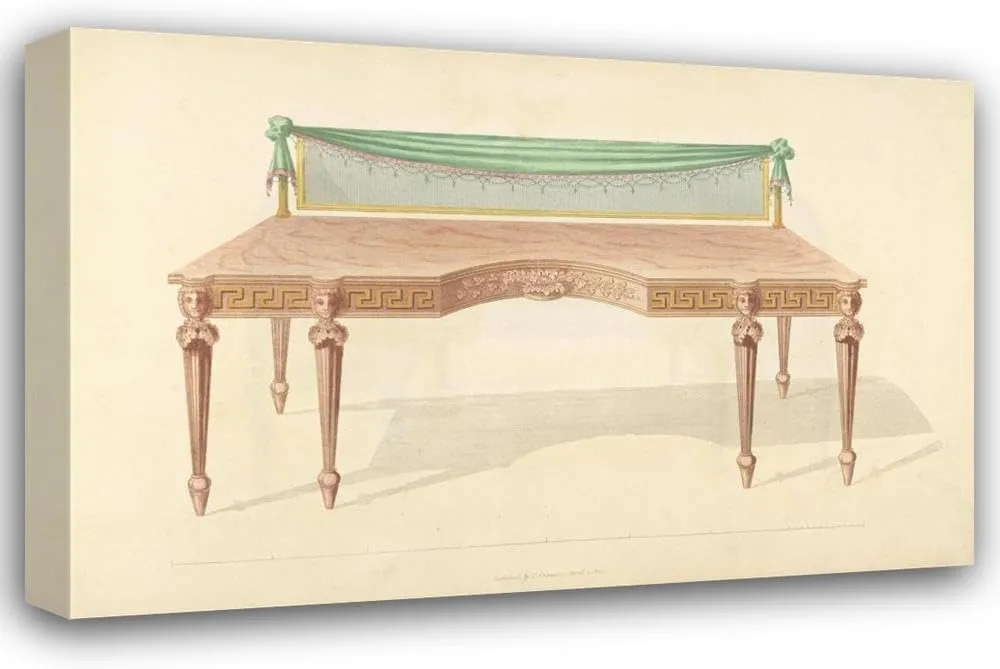 Thomas Sheraton 18x13 Gallery Wrapped Canvas Museum Art Print Titled: Wash Stand (1805-1806)