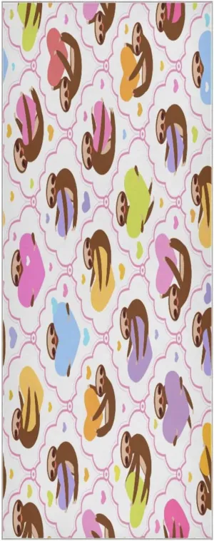 Toed Sloth Holding Heart Yoga Towel,Hot Yoga Mat Towel with Grip Dots Sweat Absorbent Non-Slip for Hot Yoga, 24" x72",Soft Yoga Blankets with Travel Bag,Pilates and Workout
