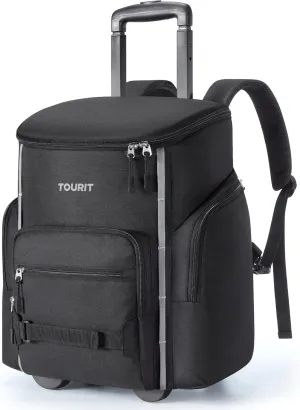 TOURIT Rolling Cooler Backpack: Leakproof Waterproof Insulated 36 Cans Beach Cooler with Wheels and Handle Outdoor Camping Picnic Travel