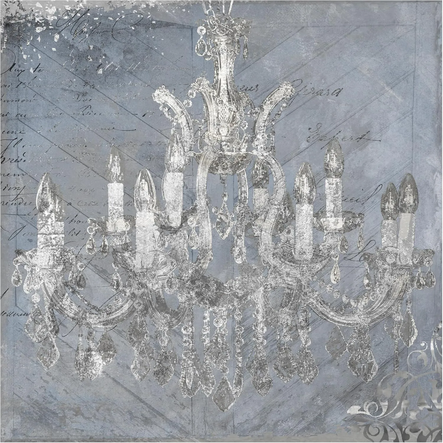Trademark Fine Art Canvas Wall Art - Sasha 'Wedgewood Glow I' Wall Art for Living Room, Bedroom, or Office Décor