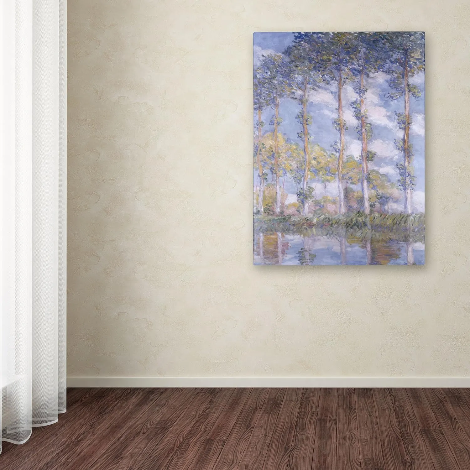 Trademark Fine Art The Poplars by Claude Monet Canvas Wall Artwork, 14 by 24-Inch