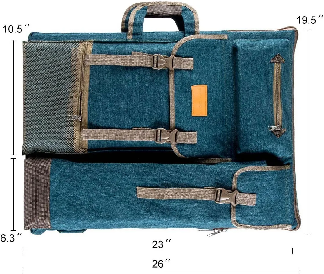 TRANSON Art Portfolio Case Artist Backpack Canvas Bag Large 26” x 19.5”