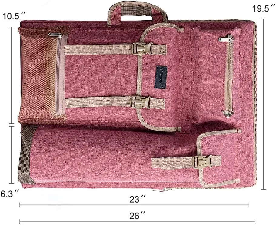 TRANSON Art Portfolio Case Artist Backpack Canvas Bag Large 26” x 19.5”
