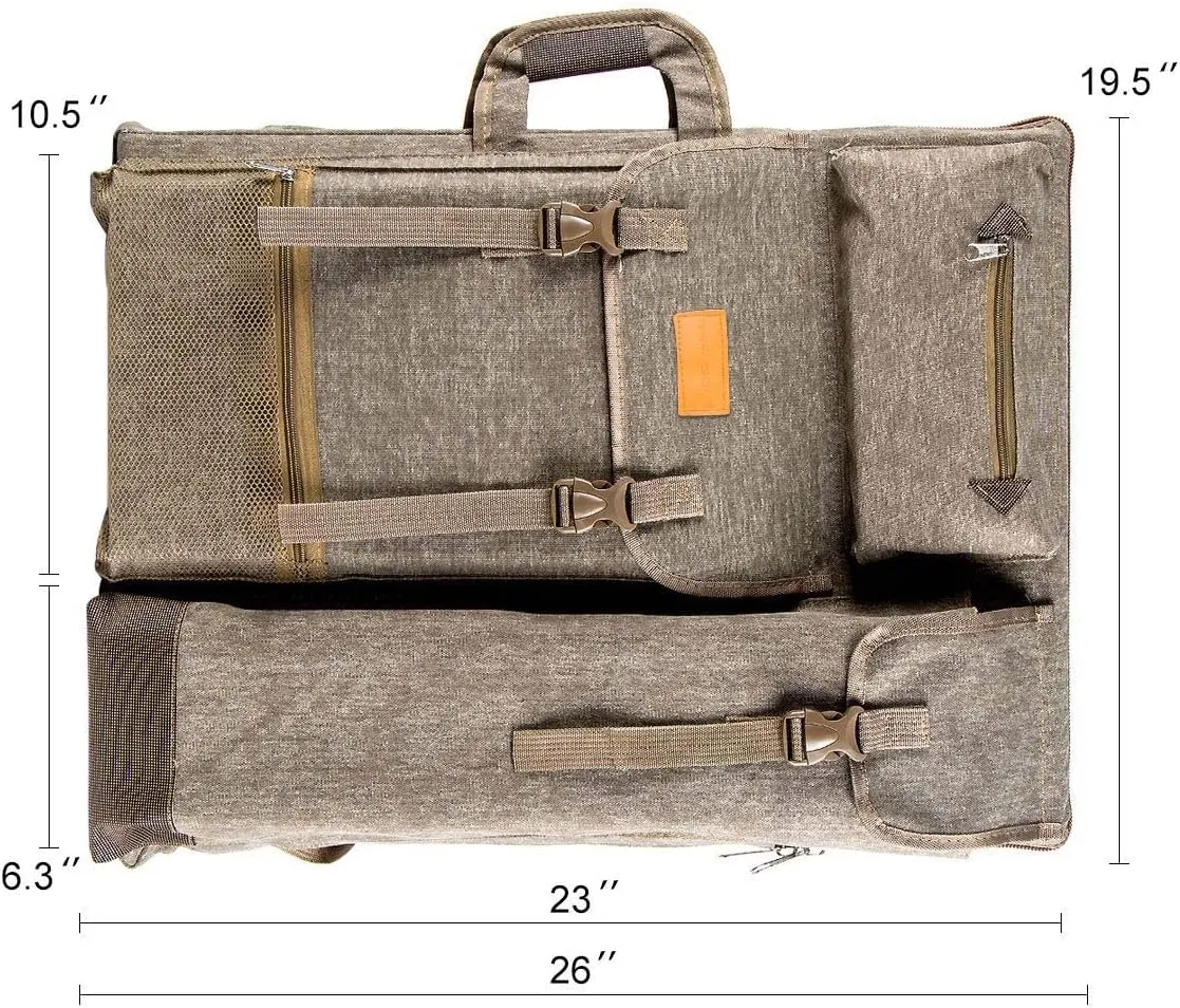 TRANSON Art Portfolio Case Artist Backpack Canvas Bag Large 26” x 19.5”
