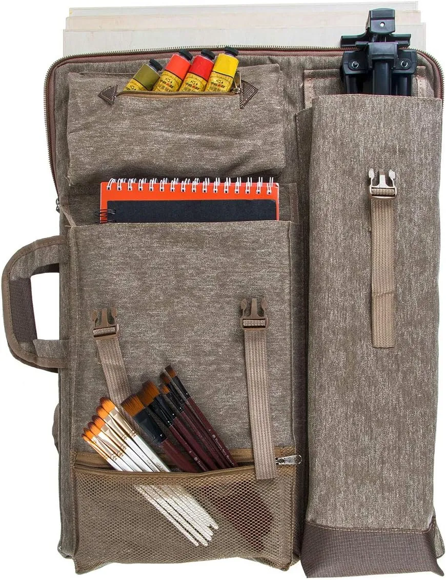 TRANSON Art Portfolio Case Artist Backpack Canvas Bag Large 26” x 19.5”