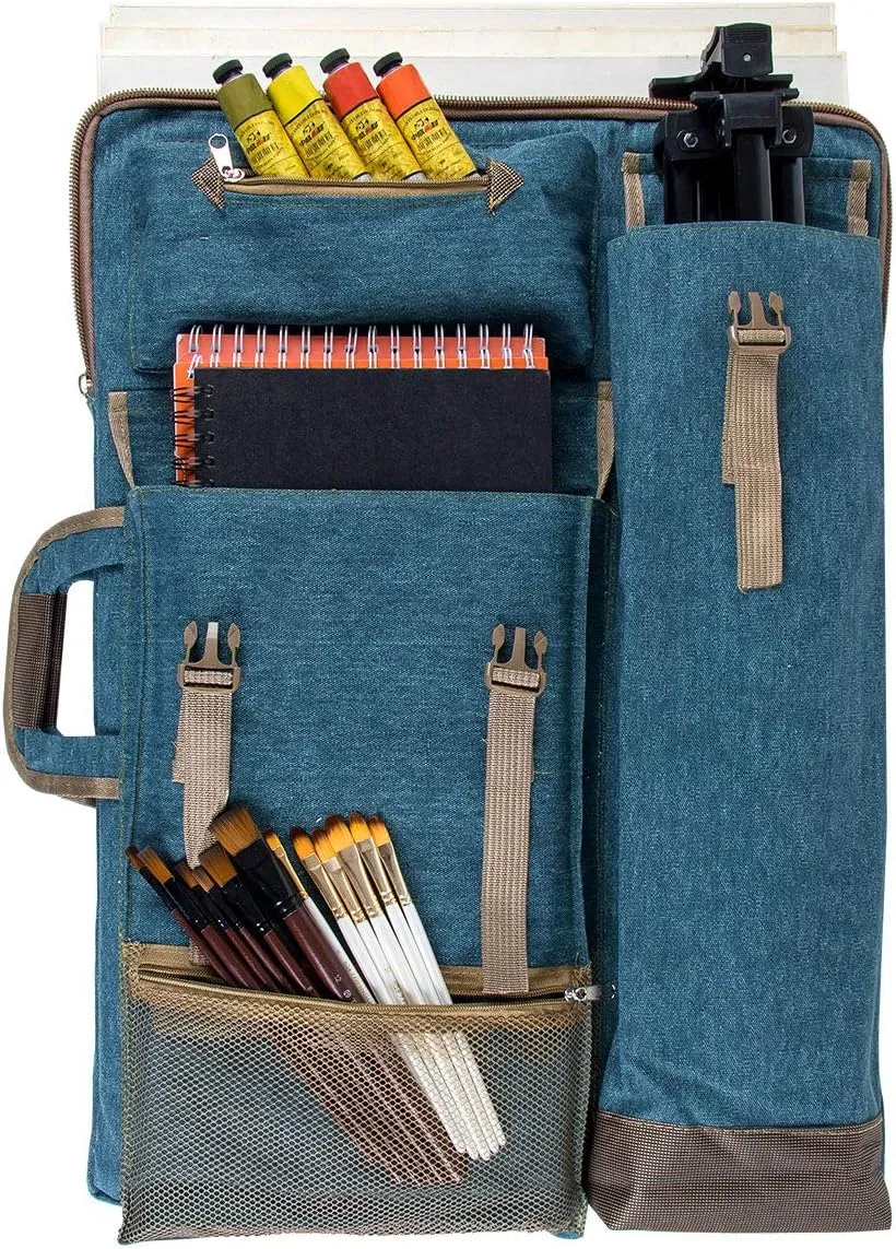TRANSON Art Portfolio Case Artist Backpack Canvas Bag Large 26” x 19.5”
