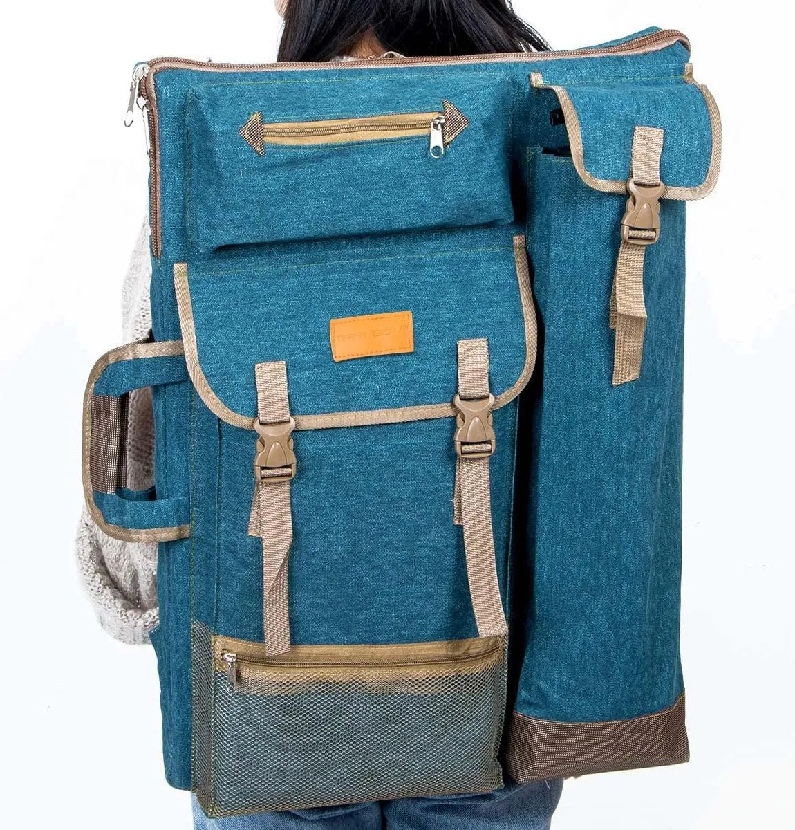 TRANSON Art Portfolio Case Artist Backpack Canvas Bag Large 26” x 19.5”