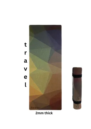 Travel Cork Yoga Mat with Rubber Back | Polygon Abstract | 2mm