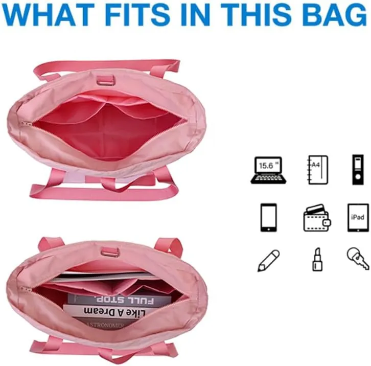 Travel Tote for Women - Gym, Laptop Shoulder, Overnight, Yoga Bag with Mat Buckle for Sports, Work