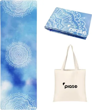 Travel Yoga Mat Non Slip, Pilates Fitness Mats, Eco Friendly 1.5mm Thick Yoga Mats for Women, Exercise Mats With Carry Bag